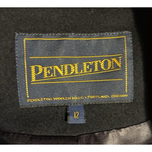 NWOT Pendleton 100% Navy Wool Womens Double Breasted Trench Coat Jacket 12 - Picture 5 of 7
